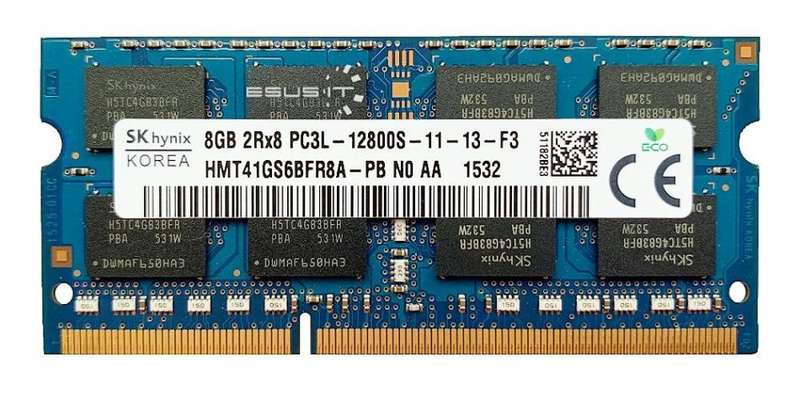 SK HYNIX 1x 8GB DDR3 RAM PC3L-12800S 1600Mhz LAPTOP RAM - HMT41GS6BFR8A