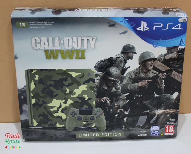 Sony PS4 PlayStation 4 SLIM console - CUH-2116A - 1TB LIMITED EDITION WWII GREEN CAMOUFLAGE