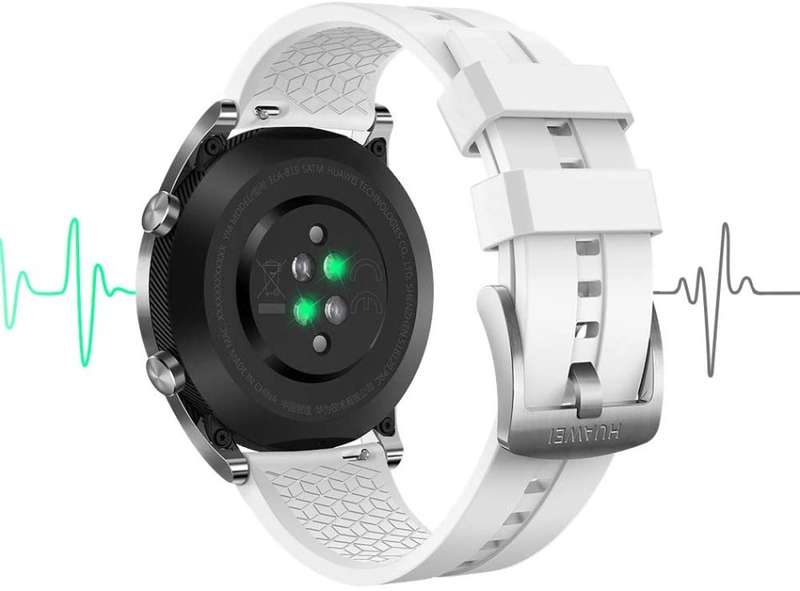 Huawei Watch GT (ELA-B19) Smart Watch 42mm BT Version, Water Proof, White Band Elegant Edition