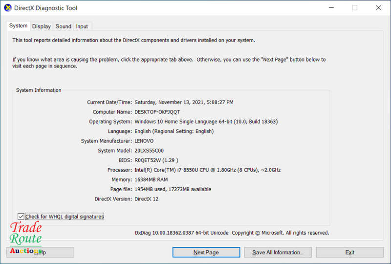 LENOVO THINKPAD L580 | CORE i7 8550U 8th Gen 1.8GHz | 16GB RAM | 1TB HDD | LAPTOP