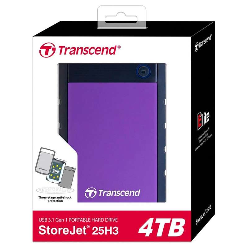 Transcend StoreJet 25H3 2.5 USB 3.1 4TB External HDD Hard Drive [OPEN BOX - NEW]