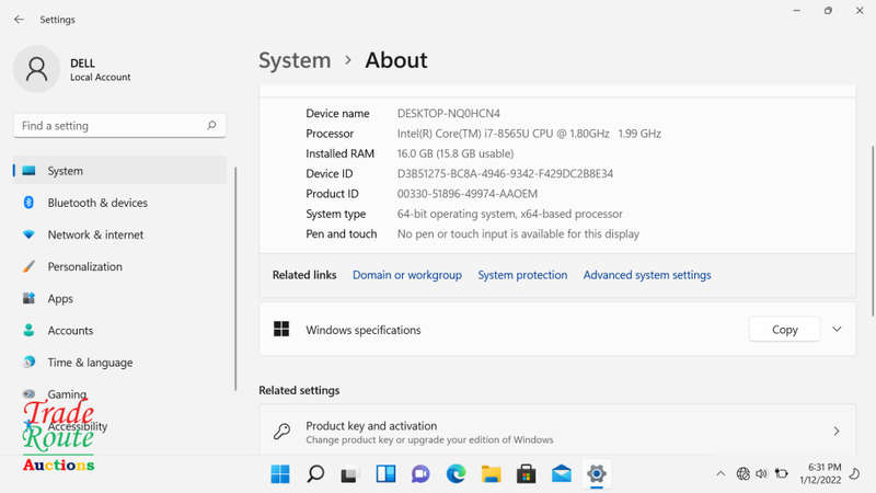 Dell Vostro 5581 15.6" FHD LAPTOP Intel Core i7 8565U 8th Gen 1.8GHz | 16GB RAM | 1TB HDD + 256 SSD