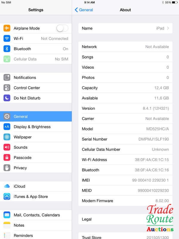 IPAD 4  ** RETINA DISPLAY **  NOT READING SIM WiFi works