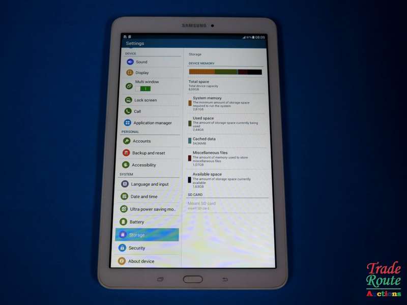 SAMSUNG GALAXY TAB E | 8GB | PEARL WHITE | 9.6" | SM-T561  [no network]
