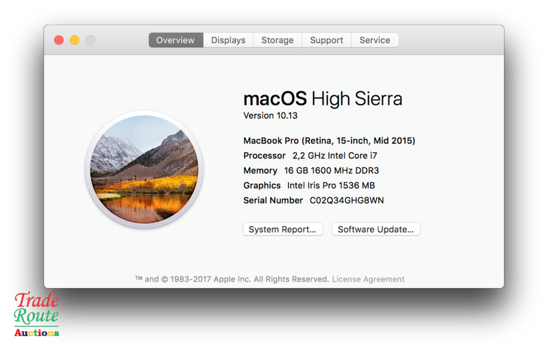 Apple MacBook Pro 15.4-inch Retina Display | Core i7 2.2GHz | 16GB RAM | 256GB SSD - FAULTY LCD