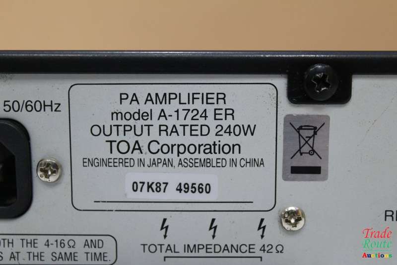 TOA PA A-1724 240W Mixer Amplifier