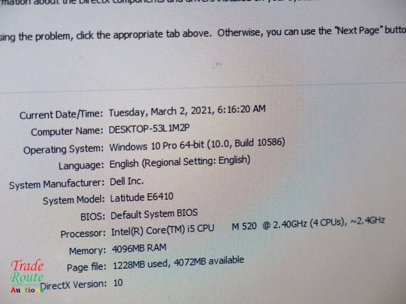 Dell E6410 Laptop - Core i5 4GB RAM 320GB HDD - For Spares (or) Repair - Faulty Battery