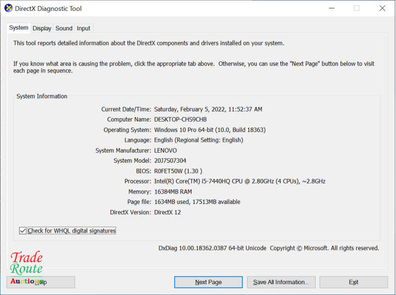 LENOVO THINKPAD T470p Laptop | CORE i5 7440HQ 7th Gen 2.80GHz | 16GB RAM | 512GB SSD | LAPTOP