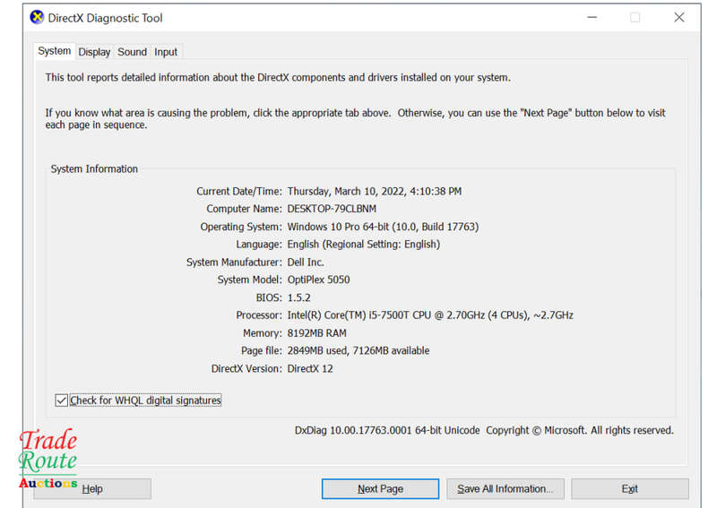 Dell OptiPlex 5050 MICRO Desktop PC | Core i5 7500T 7th Gen 2.7Ghz | 8GB RAM | 500GB HDD DESKTOP PC