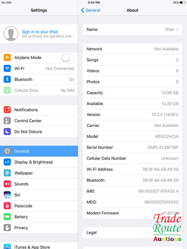 IPAD 4 | 16GB | WiFi | CELLULAR | RETINA | MD522HC/A | A1460 | RETINA DISPLAY