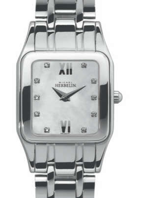 Michel Herbelin Women`s Watch Stainless Steel Bracelet Mother of Pearl Dial - 17427.1 - unworn DEMO