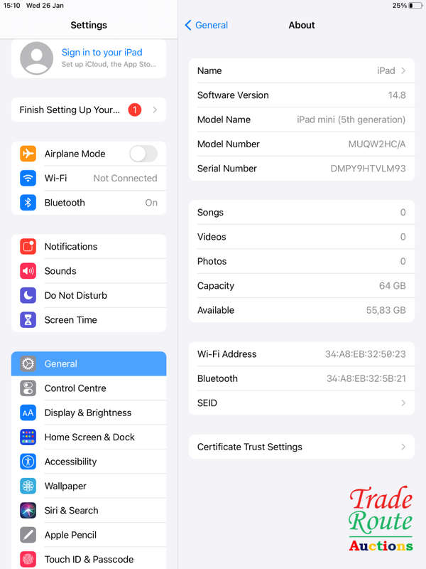 * PLEASE READ * IPAD MINI 5 | 64GB | WiFi | SPACE GREY | MUQW2HC/A | A2133 | APPLE | 7.9 inch Tablet