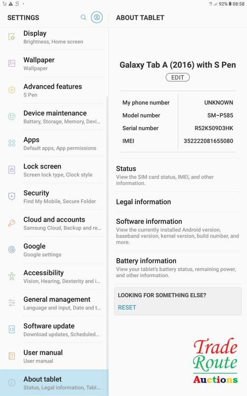 Samsung Galaxy Tab A 10.1" (SM-P585) with S Pen LTE & WiFi Tablet