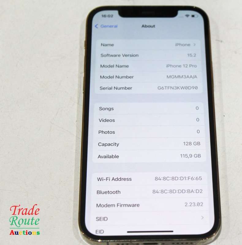 APPLE IPHONE 12 PRO GOLD 128GB BOXED + SLEEVE - MINT CONDITION A2407