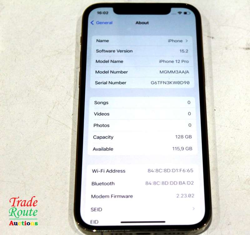 APPLE IPHONE 12 PRO GOLD 128GB BOXED + SLEEVE - MINT CONDITION A2407