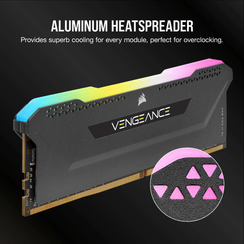 Corsair VENGEANCE RGB PRO SL 32GB (2x16GB) 3200MHz DDR4 CL16 Desktop Gaming Memory