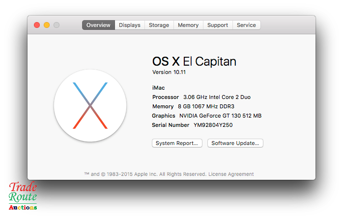 iMac 24-Inch "Core 2 Duo" 3.06Ghz - All in One Desktop - Nvidia Geforce Graphics