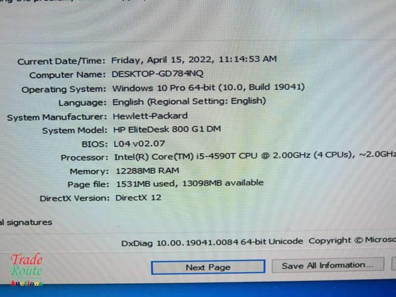 HP EliteDesk 800 G1 DM mini desktop PC | Core i5 4590T 2.0Ghz | 12GB RAM | 500GB HDD