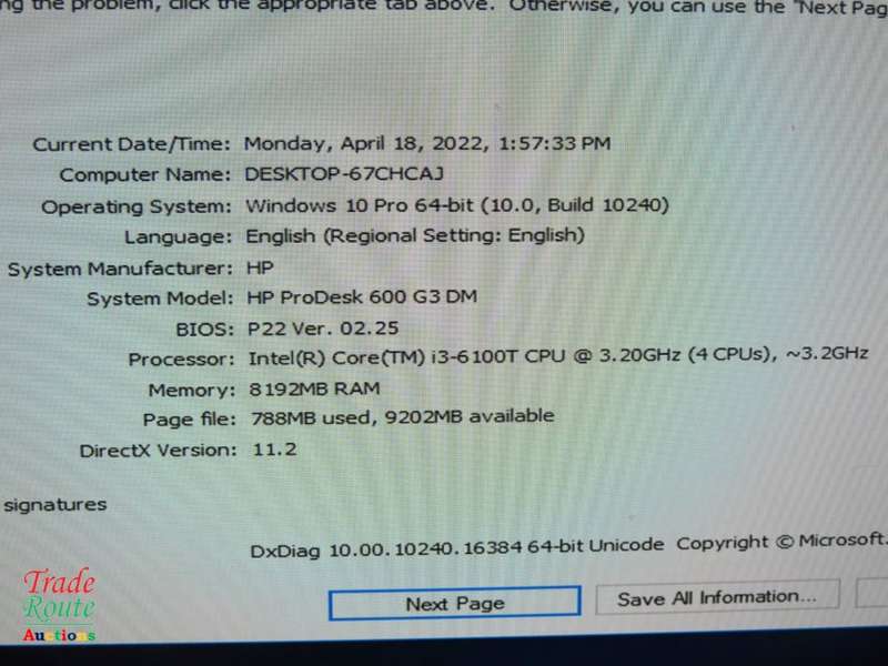 HP ProDesk 600 G3 DM Mini Desktop Computer | Core i3 6100T 6th Gen 3.2Ghz | 8GB RAM | 256GB SSD