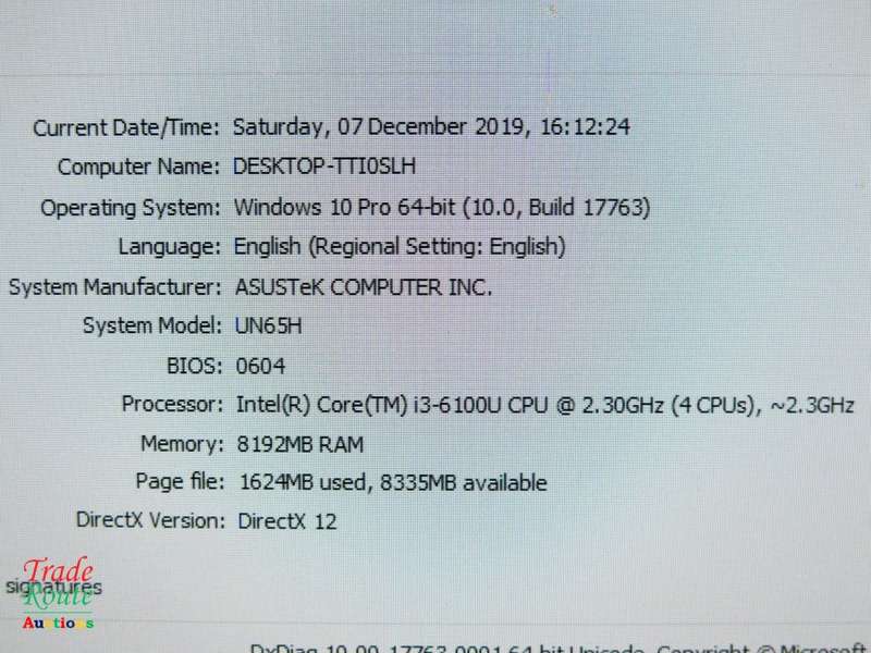 ASUS UN65H VivoMini Desktop Mini PC | CORE i3 6100U 6th Gen 2.3GHz | 8GB RAM | 500GB HDD