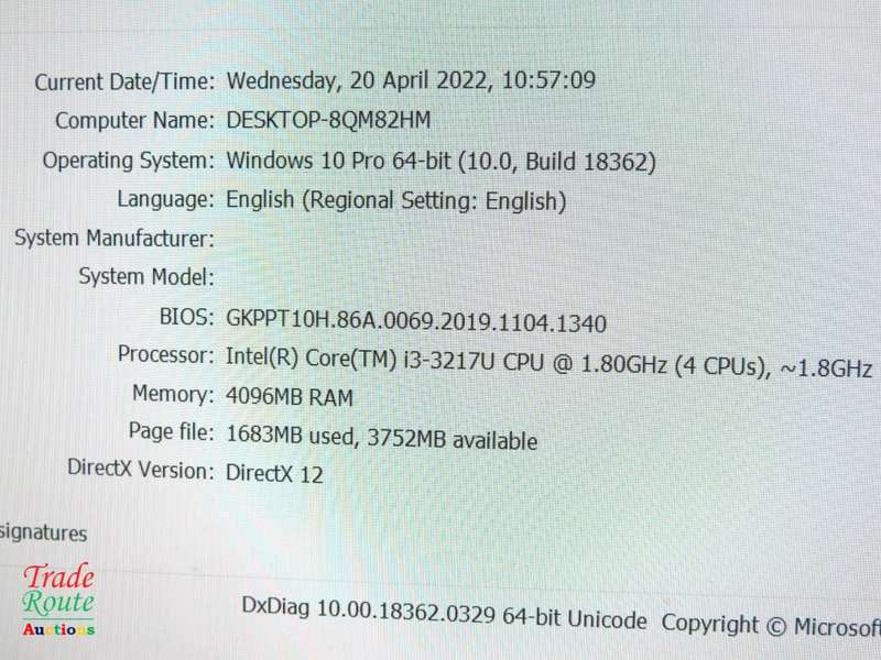 Intel DC3217IYE NUC Mini PC | CORE i3 3217U 1.8GHz | 4GB RAM | 80GB SSD