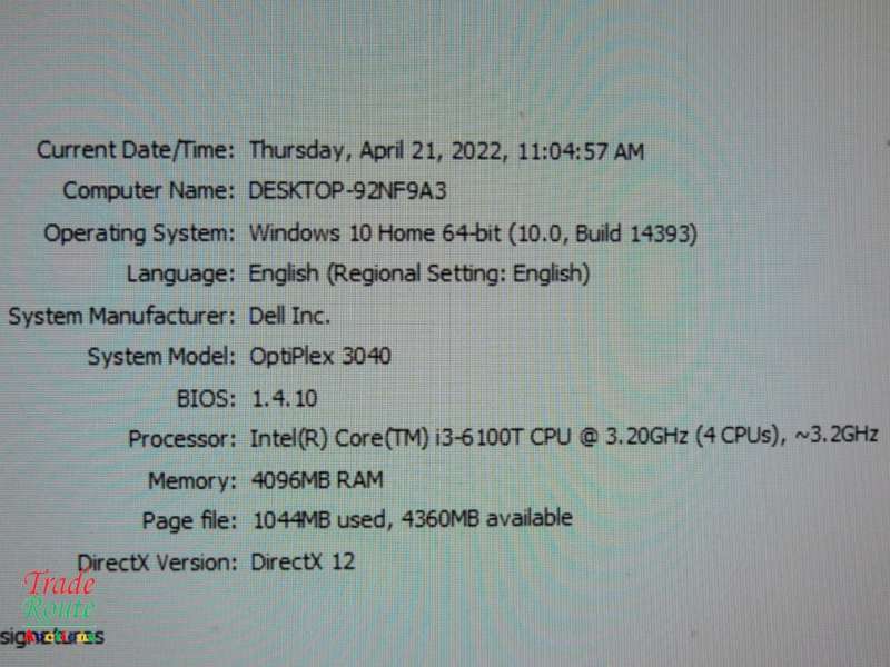 Dell OptiPlex 3040 Micro Desktop PC | Core i3 6100 6th Gen 3.2Ghz | 4GB RAM | 500GB HDD PC