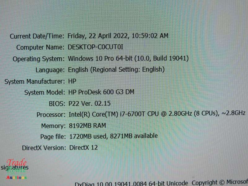 HP ProDesk 600 G3 DM Mini Desktop Computer PC | Core i7 6700T 6th Gen 2.8Ghz | 8GB RAM | 500GB HDD