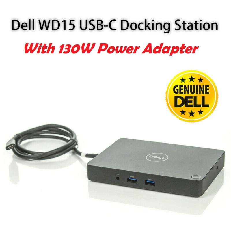 DELL Dock WD15 4K Business Docking Station K17A USB-C K17A001 + 130W Dell Power Adapter