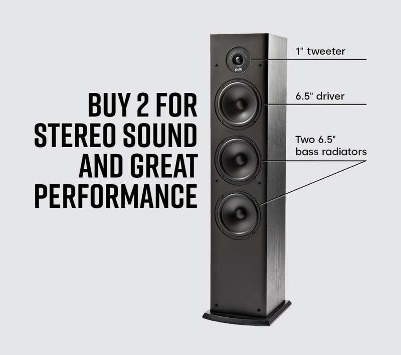 POLK AUDIO T50 TOWER SPEAKER SET 150W (PAIR - 1 bid you will get Set of 2 Speakers)
