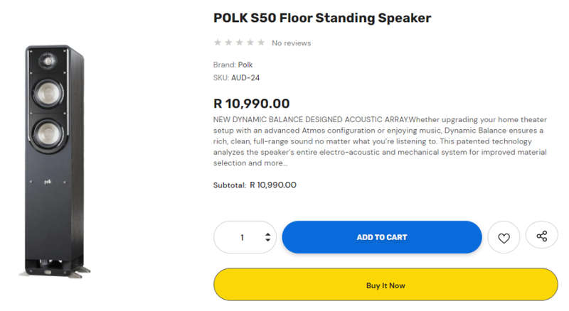 Polk Audio Signature Series S50 American Hi-Fi Home Theater Small Tower Speaker [ Single ]