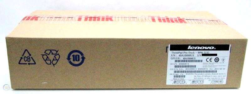 OPEN BOX - Lenovo ThinkPad Pro Dock 40A1 Replicator Docking Station 40A10090US + 90W Power Adapter