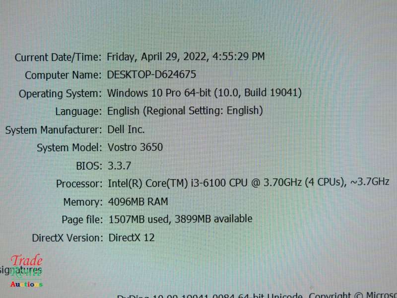 Dell Vostro 3650 Desktop PC | Core i3 6100 6th Gen 3.7Ghz | 4GB RAM | 500GB HDD DESKTOP PC