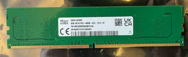SK Hynix 8GB RAM DDR5-4800 UDIMM Memory Module HMCG66MEBUA081N AA for Desktops