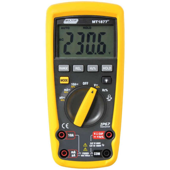 Major Tech 1000V AC/DC IP67 True RMS Multimeter (MT1877) - Industrial CAT IV 600V