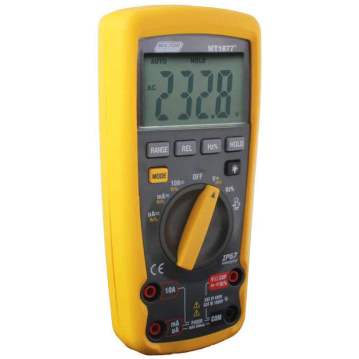 Major Tech 1000V AC/DC IP67 True RMS Multimeter (MT1877) - Industrial CAT IV 600V