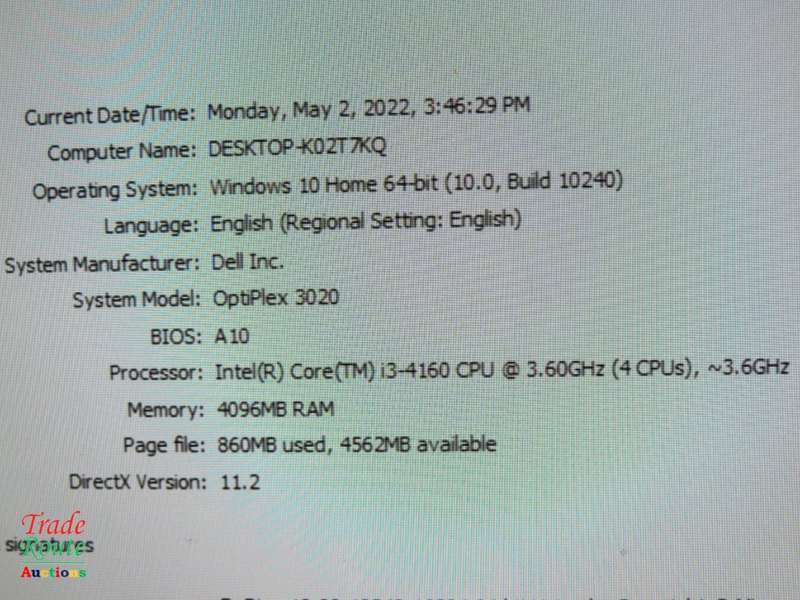 Dell OptiPlex 3020 MINI TOWER DESKTOP PC | Core i3 4160 3.6Ghz | 4GB RAM | 500GB HDD PC