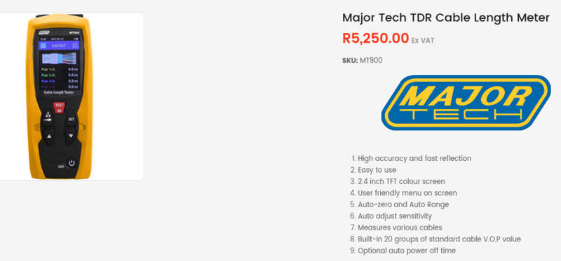 Major Tech TDR (Time Domain Reflectometer) Cable Length Meter - MT900