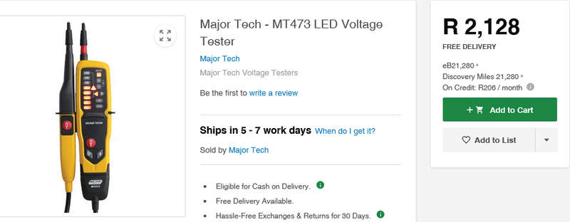 Major Tech MT473 LED Voltage Tester 1000V ACV / DCV