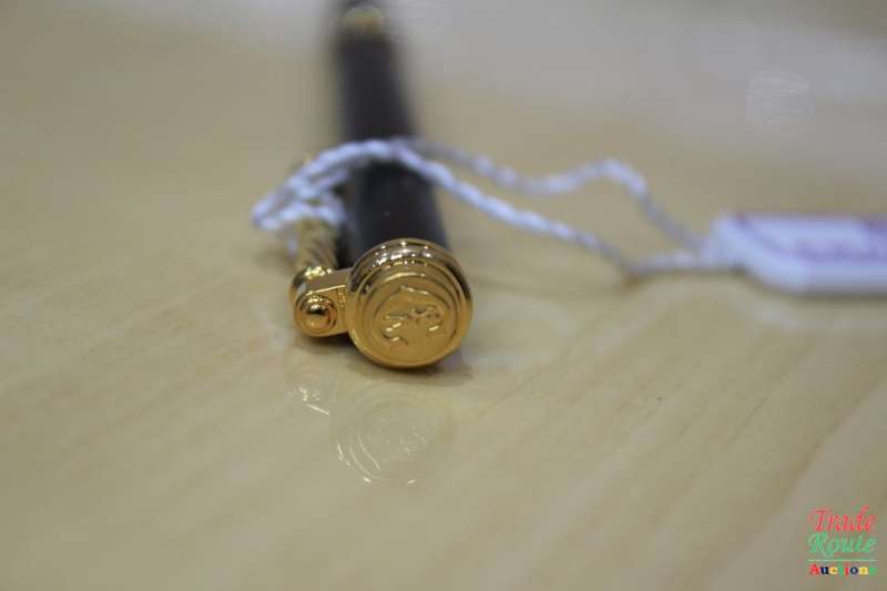 Charriol Celtic pen Soft black lacquered steel body, pink gold plated cap and clip