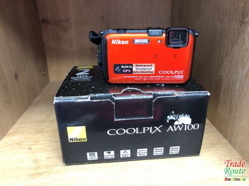 Nikon COOLPIX AW100 Waterproof Compact Digital Camera - Black (16MP, 5x Optical Zoom) 3 inch LCD