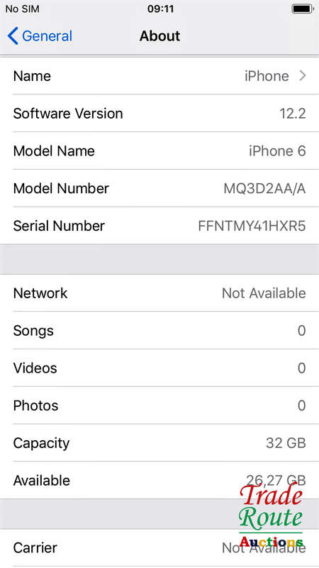 APPLE IPHONE 6 | A1586 | MQ3D2AA/A| 32GB - [ CRACKED OUTER GLASS - LCD IS FINE ]
