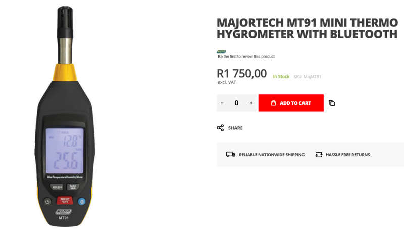 MajorTech MT91 mini thermo hygrometer with bluetooth
