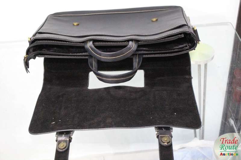 Montblanc Black Leather Briefcase/Document Case Laptop Bag for Gentleman [ MONT BLANC ]