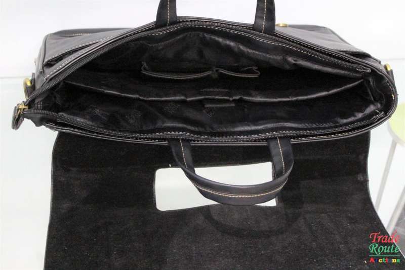 Montblanc Black Leather Briefcase/Document Case Laptop Bag for Gentleman [ MONT BLANC ]