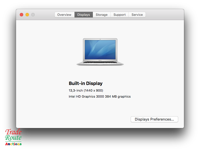 Apple MacBook Air 13.3-inch | Core i5 1.7GHz | 4GB RAM | 128GB SSD FLASH