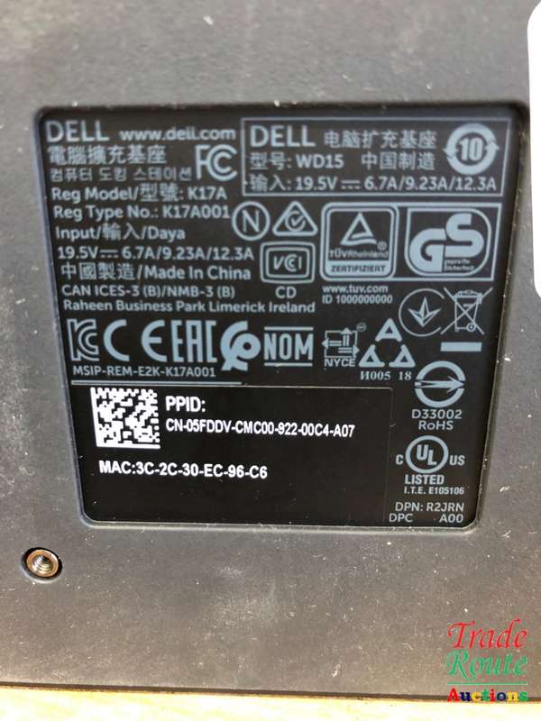 Docking Station plus 90W POWER ADAPTER - DELL WD15 4K Business Docking Station K17A USB-C K17A001