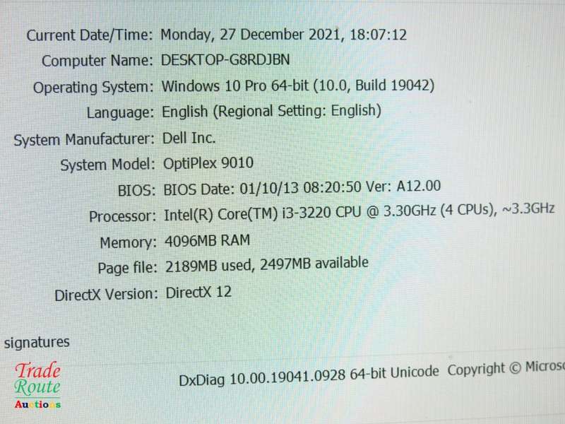 Dell OptiPlex 9010 Business SFF Desktop PC | Core i3 3220 3.3Ghz | 4GB RAM | 500GB HDD