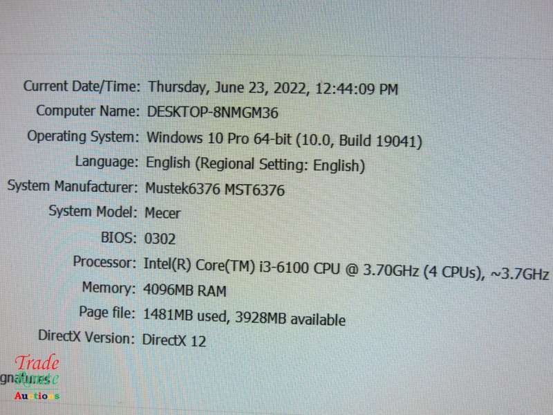 Mecer MST6376 Desktop PC Computer | CORE i3 6100 6th Gen 3.7GHz | 4GB RAM | 500GB HDD