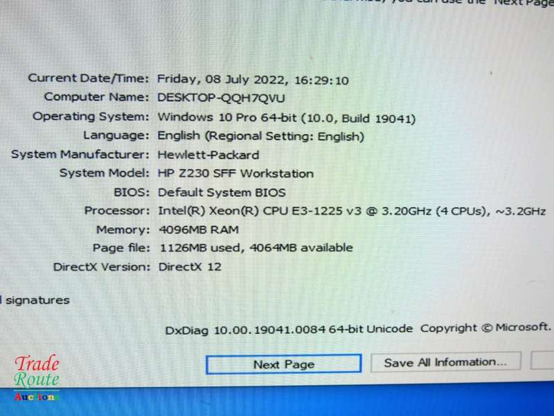 HP Z230 SFF Workstation Desktop Computer | INTEL XEON E-3 1225 V3 3.2GHz | 4GB RAM | 500GB HDD