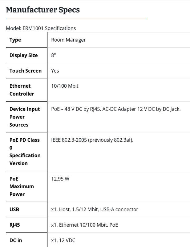 EVOKO ROOM MANAGER ERM1001 (8 inch touch screen display)